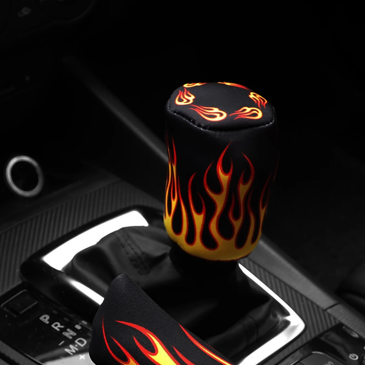 2 sets of flame fabric breathable waterproof car handbrake cover handle set manual gear automotive supplies hand brake cover,car interior accessories