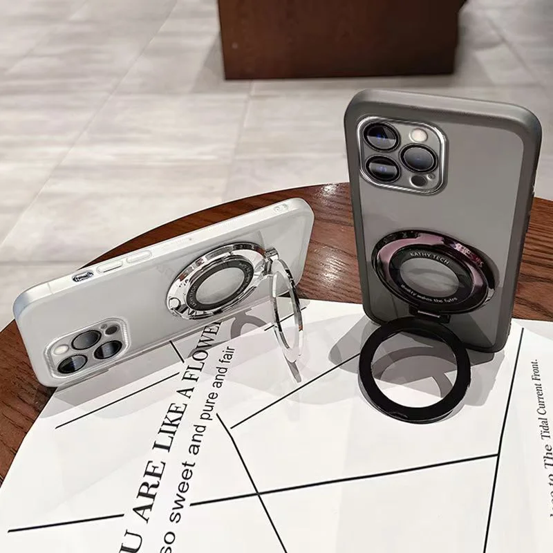 Soft Transparent Magnetic Holder Chain Case with Lanyard Stand Cover
