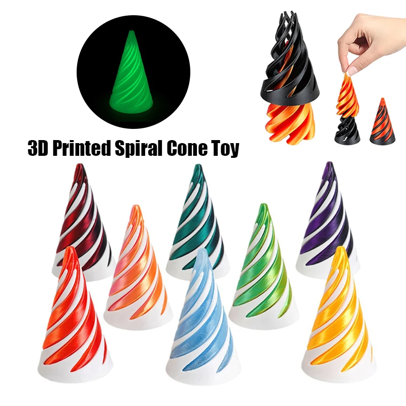 3D Printed Spiral Cone Toy Impossible Pyramid Passthrough Sculpture 3d printed toy pyramid toy