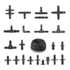 20pcs 3mm 4mm Garden Hose Barb Connector Drip Irrigation 1/4'' & 1/8'' Tube Hose Fitting Tees Cross Eng Plug Barb Accessories 1