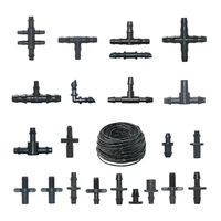 20pcs 3mm 4mm Garden Hose Barb Connector Drip Irrigation 1/4'' & 1/8'' Tube Hose Fitting Tees Cross Eng Plug Barb Accessories 1