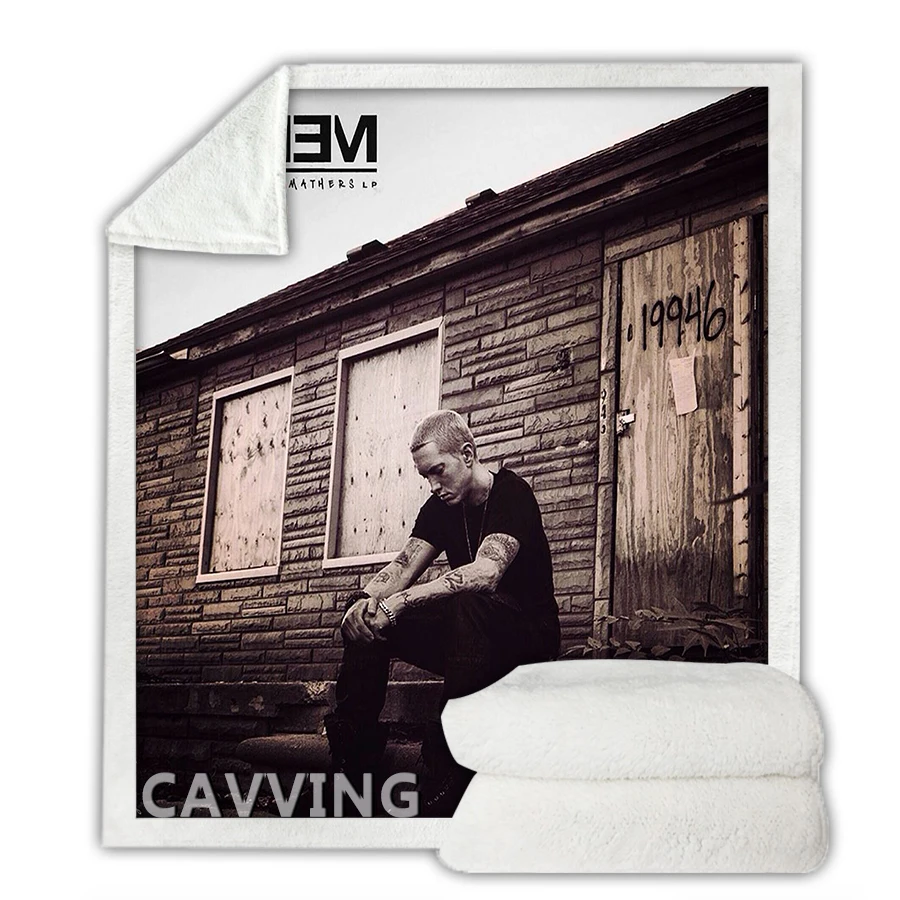 

EMINEM 3D Printed Sherpa Blanket Rectangle Blanket Textiles Fleece Wearable Blanket Throw Blanket Home Decor J02