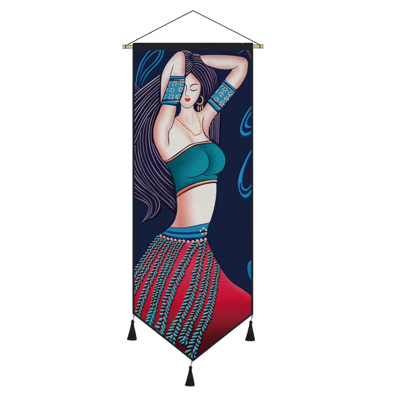 

Ethnic style hanging cloth tapestry wall decoration painting, bedroom fabric hanging painting, porch fabric painting