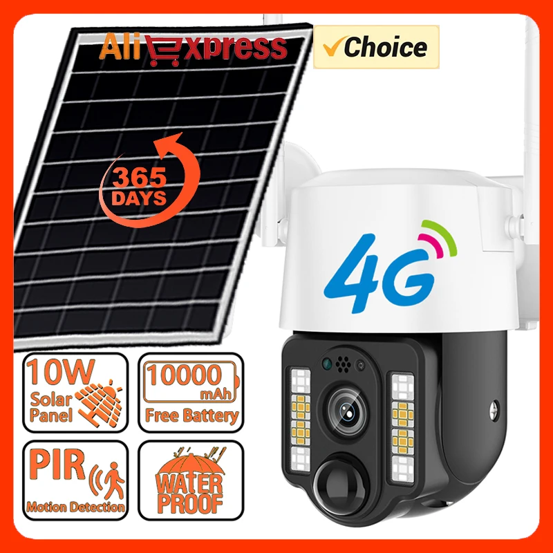 BRAVO Telecamera Solare Guardian 4G – Esterna Motorizzata, Senza Wi-Fi, Con Pannello Solare