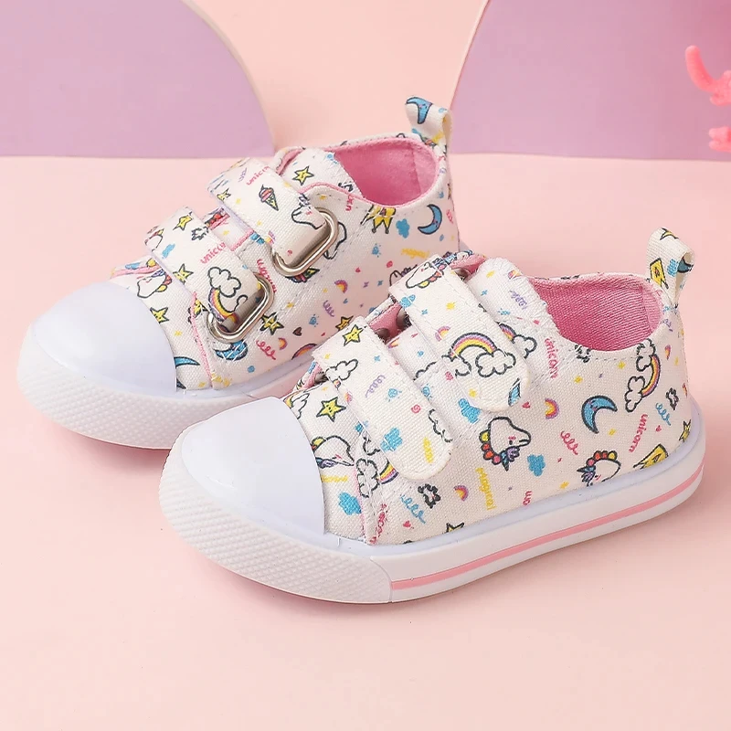 Kids Baby Shoes Girls Cartoon Canvas Shoes Children Sneakers Breathable Soft-Soled Non-Slip Casual Fashion kids sneakers,baby shoes,kids sports shoes,kids shoes