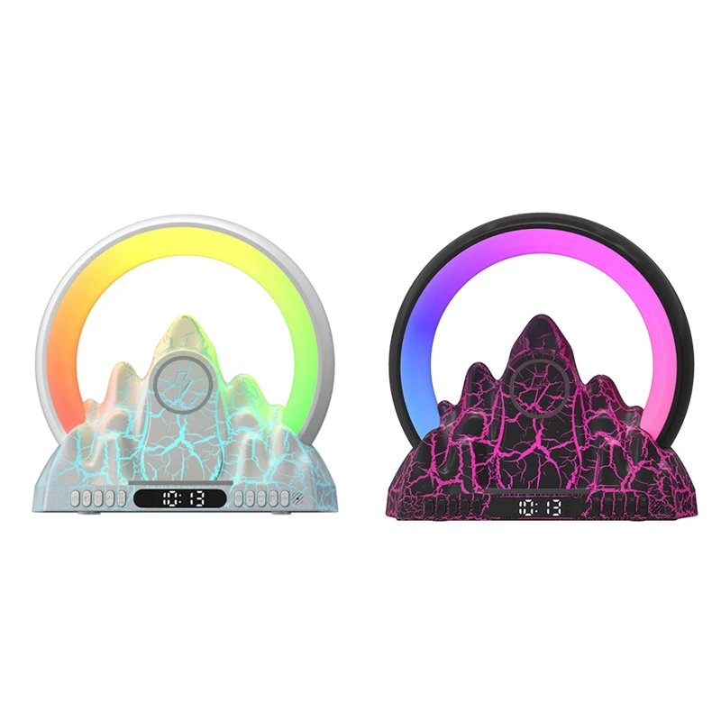 

Table Lamp LED Sunrise Ambient Light With Built-In BT Speaker Alarm Clock Wireless Charging Function Support Tuya App Durable