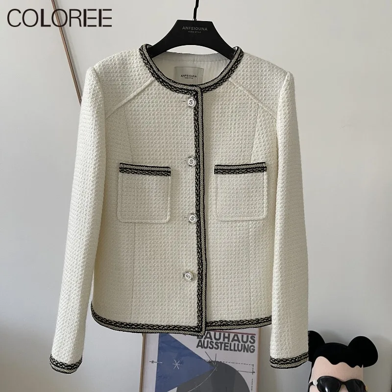 

New Collection Winter Jackets for Women 2023 Korean Fashion Elegant Woven Wool & Blends Coats Luxury Manteau Femme Hiver