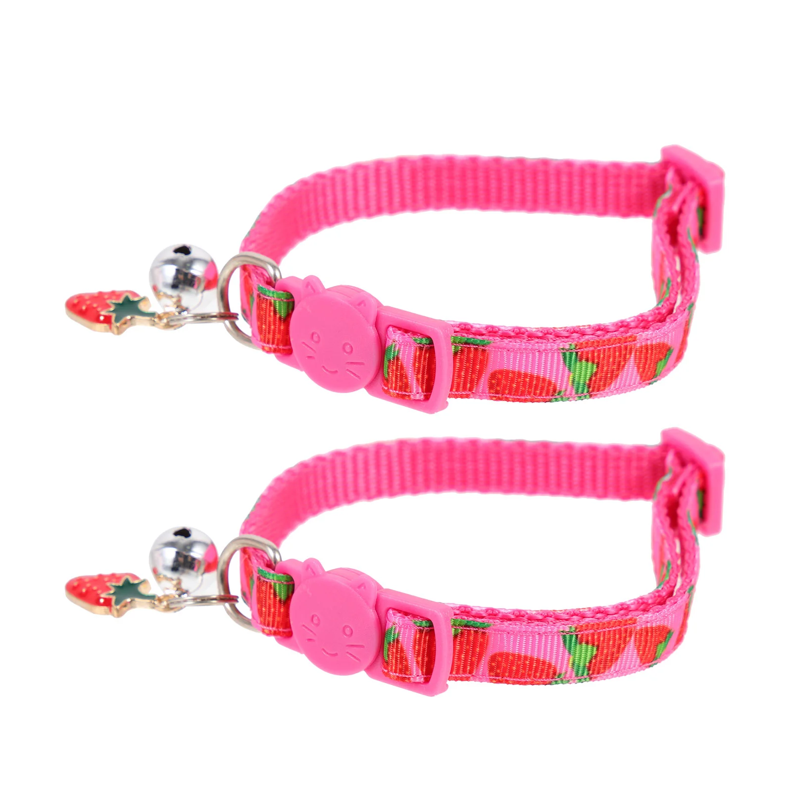 

2 Pcs Necklace Pet Fruit Collar Strawberry Printing Cat Kitten Ornament Lightweight with Bell