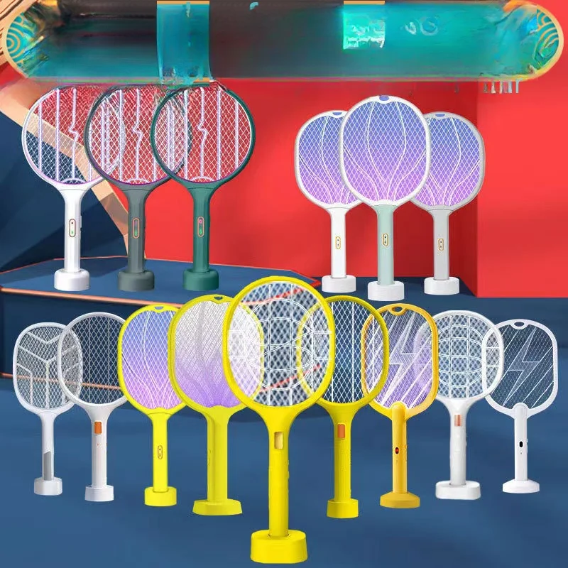 Foldable Electric Mosquito Swatter Electric Mosquito Killer Fly Swatter Trap UV Handheld Insect Bitter for Summer Bedroom