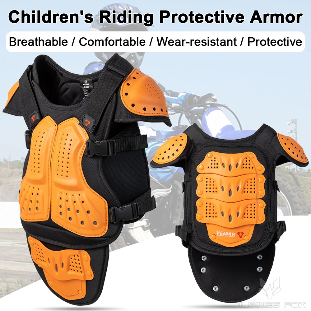 Motorcycle Kids Chest Back Protector Moto Body Armor Guard Racing Body Protector Children Armor Jacket Motocross Protective Gear