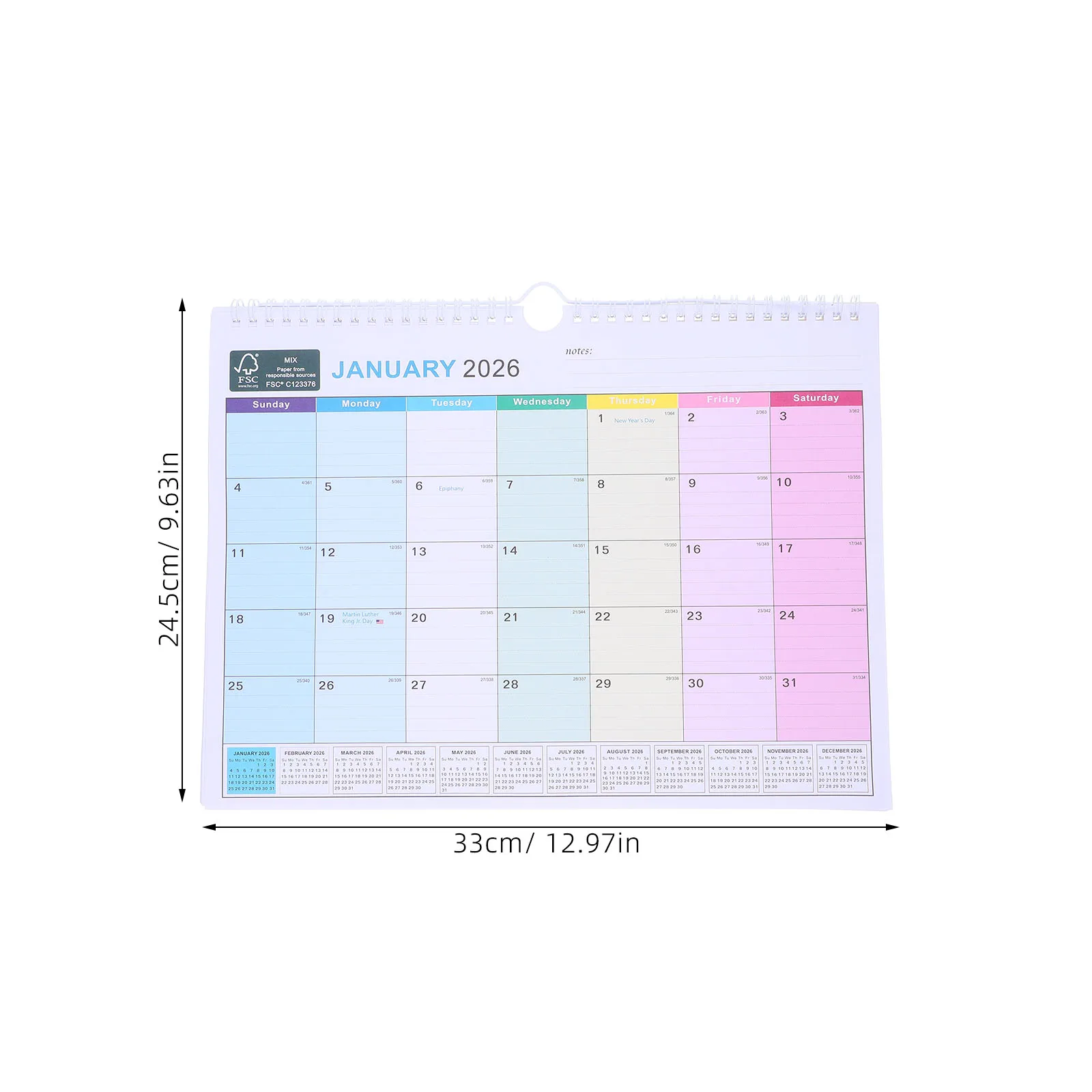 Hanging Calendar Jan 2026 To Jun 2027 18 Months Planner With Blank Daily Schedule Blocks For Family Holidays Office Use