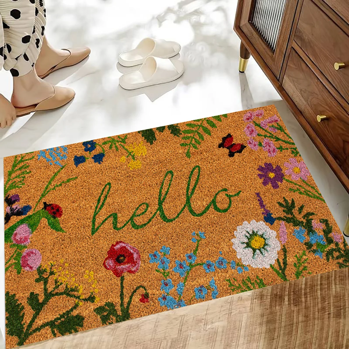 Description Picture 5 of itemThin Non-slip Floor Rug Mat, Durable Welcome Doormat Outdoor Entrance Mat, Welcome Mat, Machine Washable, Suitable for Family, L