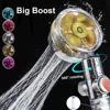 New Propeller Shower Head High Pressure Water Saving Turbo Showerhead With Fan Built-in Filter Rainfall Hand Bathroom Shower 1
