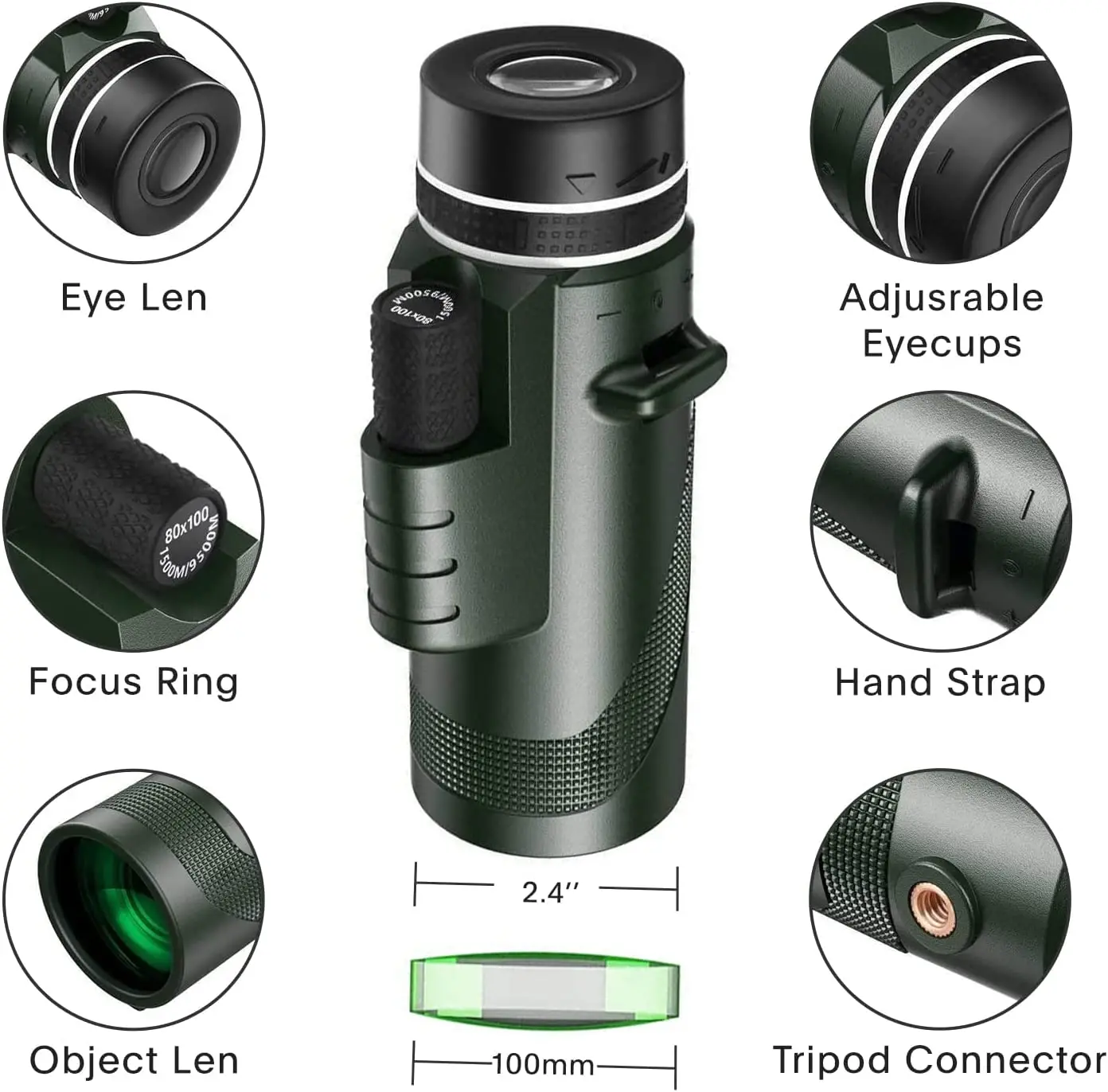 APEXEL Powerful 80X100 HD Monocular Telescope Long Range Zoom With Tripod Phone Clip For Outdoor Hunting Camping Tourism 5