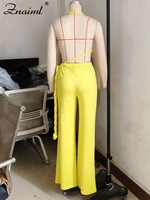 Znaiml Sexy Night Club Strapless One Pieces Rompers Woman Summer Birthday Party Evening Sexy Halter Backless Yellow Jumpsuits - Image 6