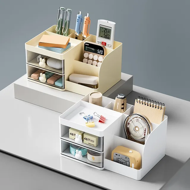 Desktop Storage Box Large Capacity Cosmetic Drawer Organizer Stationery Sorting Box Pen Holder Sundries Storage Container 4