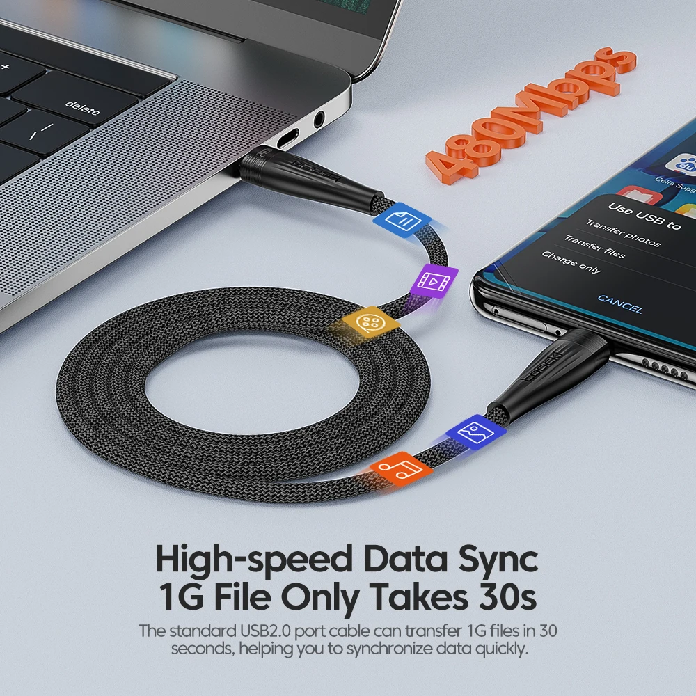 Toocki 240W Fast Charging USB-C to USB-C Cable, 0.25M