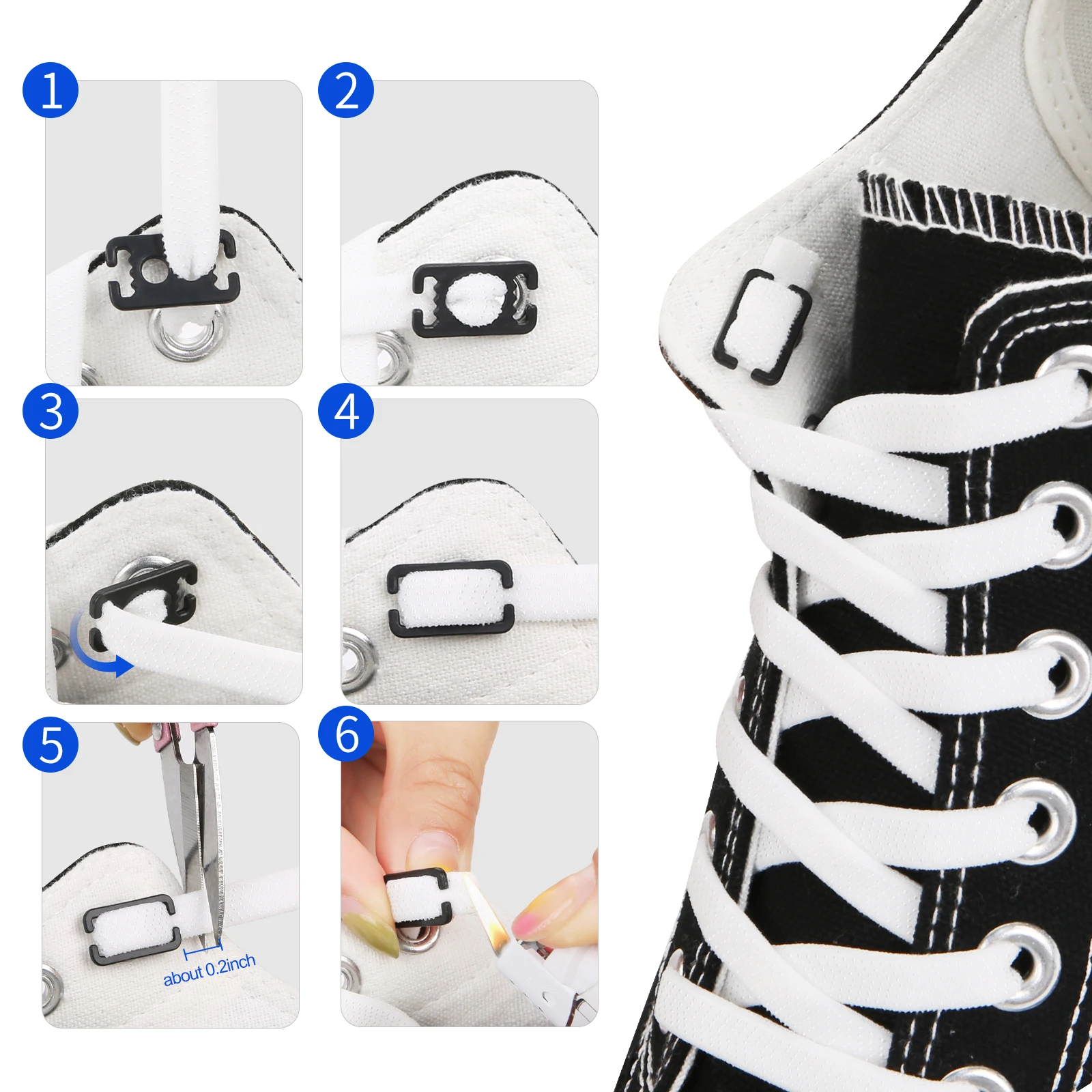 NO TIE SHOELACES, Very Stretchy, Elastic, High Quality, Tieless