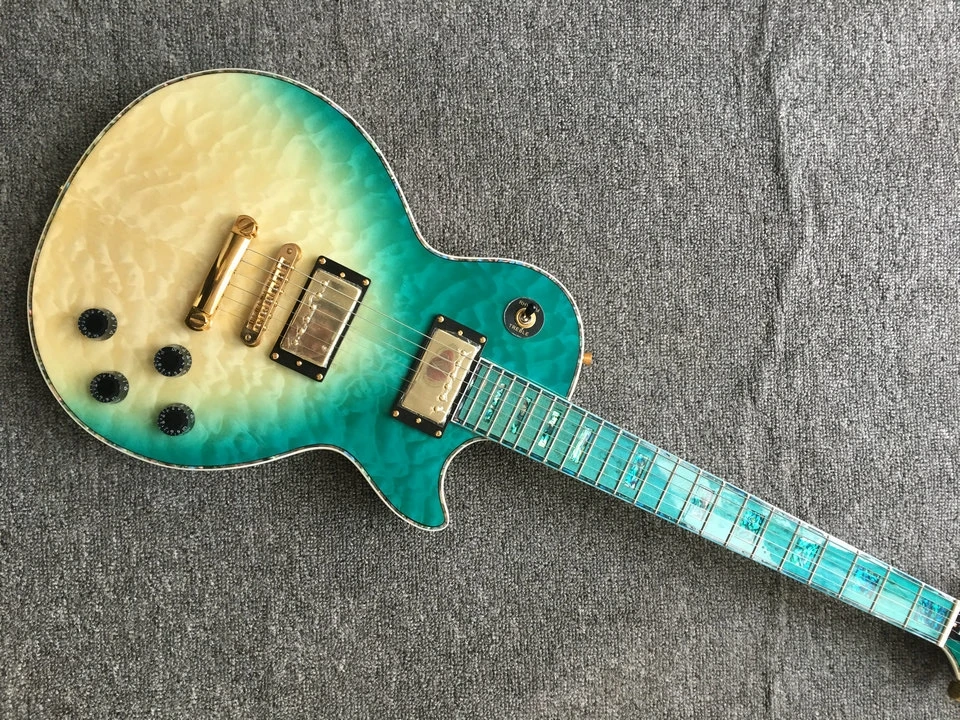 

Customized LP Randy Rhoads Custom milt Color abalone Logo Diamond Inlay Electric quiltde maple Guitar customized