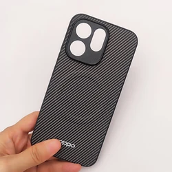 Carbon Fiber Texture Magnetic Wireless Charging Protective Phone Case﻿ for OPPO Find X9 Ultra (Gray)