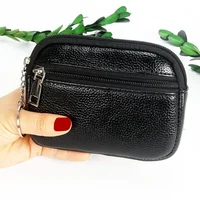 Women Mini Wallet PU Leather Female Purse Card Holder Coin Purse Short Wallets Small Purse Zipper Keychain Clutch Bag Wallet 2