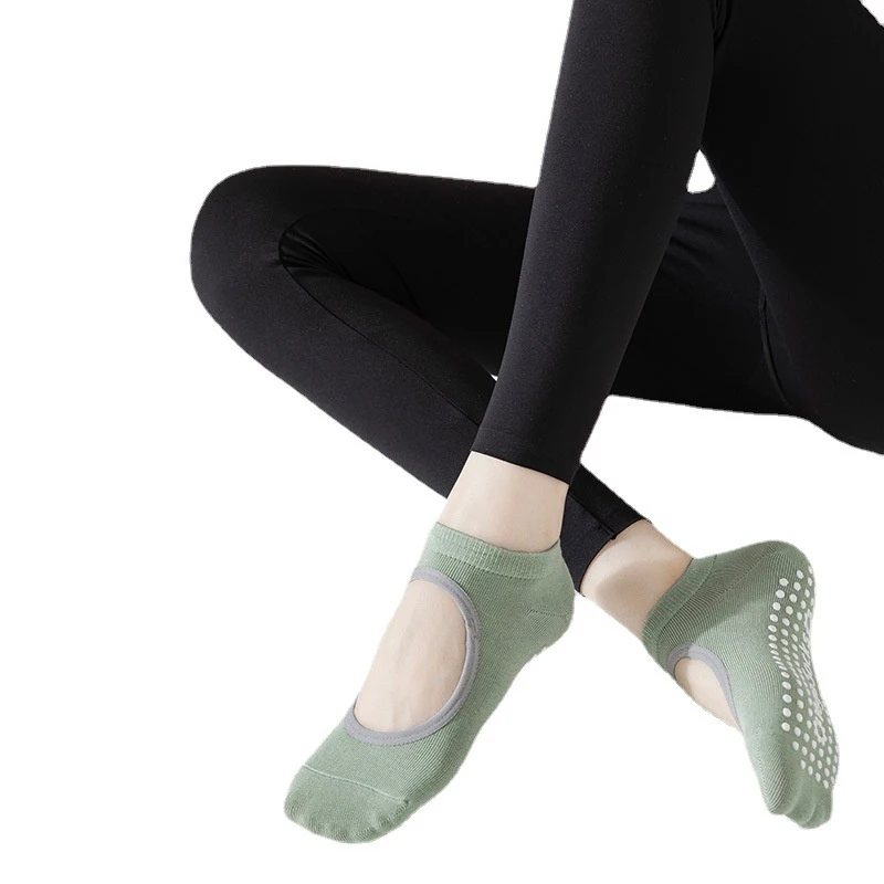 2024 New Yoga Socks Women Professional Non-Slip Pilates Sports Non-Slip Socks Summer Thin Backless Floor Socks