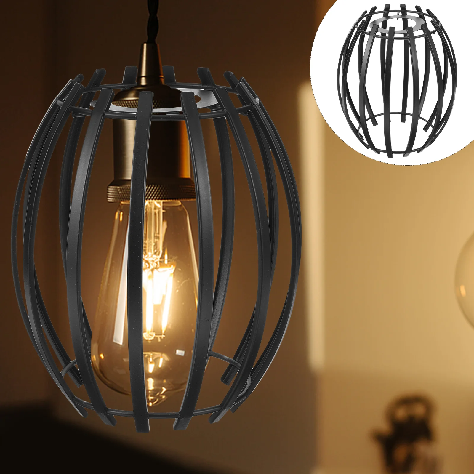 

Industrial Vintage Rustic Bulb Covers Diy Farmhouse Metal Wire Cage Hanging Pendant Lighting Light Fixture Lamp Guard Lampshade
