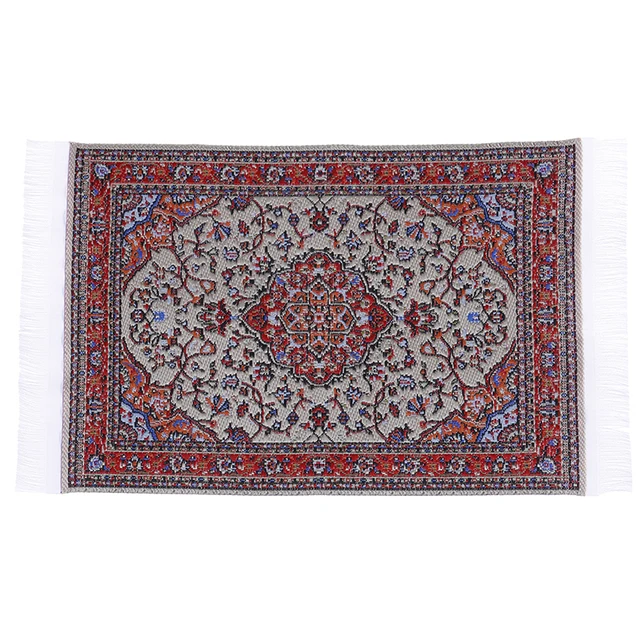 1:12 Turkish Dollhouse Mini Carpet Floral Mat Playing House Decor Floor Coverings Miniature Casa De Boneca Doll Accessories 5