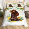 Orange Sunflower Printed Bedding Set for Lover Couples Gift Flower Pattern Duvet Cover Quilt Home Use Bedlines Double Bed Quilt 3