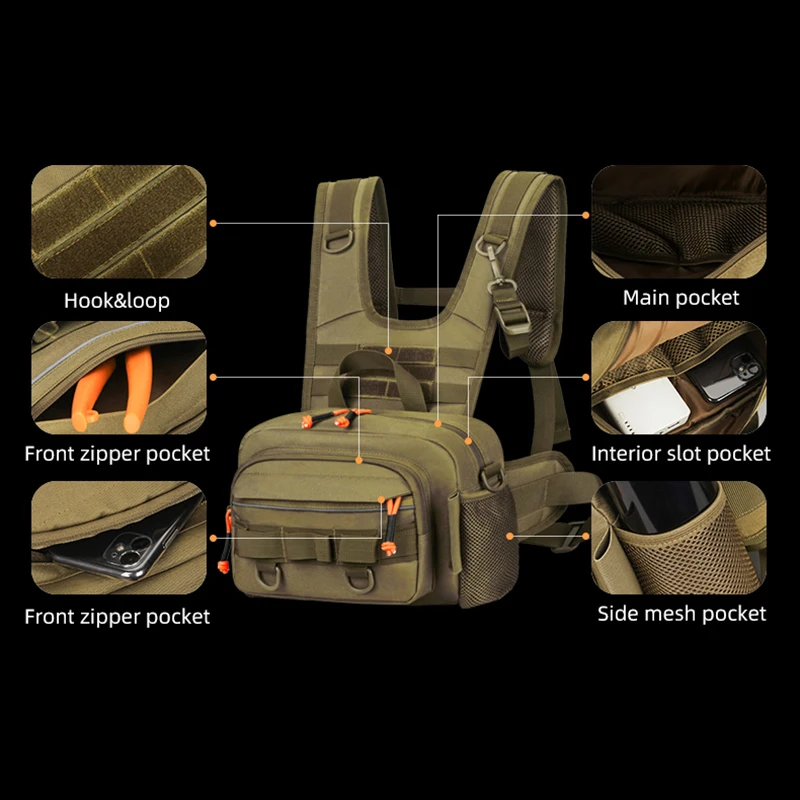 Oxford Fishing Tackle Bag for Men Outdoor Camping Hiking