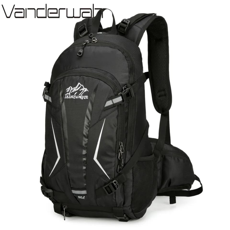 Outdoor Backpacks 30L Men's and Women's Portable Hiking Rucksack with Rain Cover Lightweight Cycling Bag Travel Camping Bag