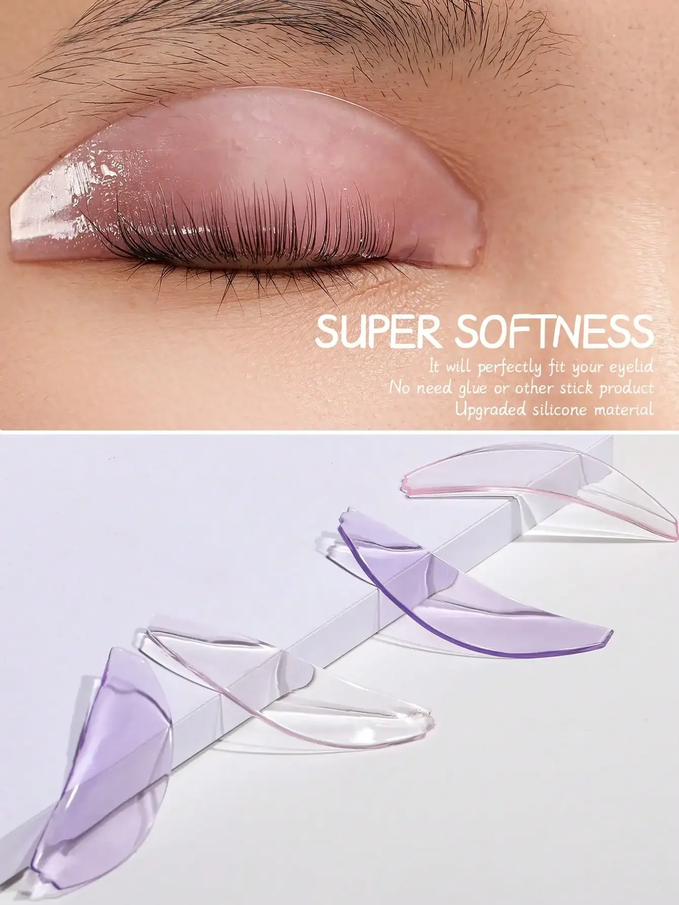 1쌍 재사용 가능한 속눈썹 리프트 소프트닝 패드, 눈썹 틴트 및 리프트에도 사용 가능, 살롱 및 DIY에 적합