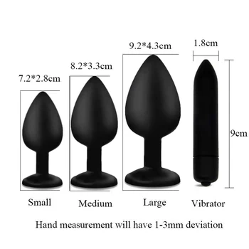 4pcs/set Silicone Anal Plug Jewelry Dildo Vibrator Sex Toys for Woman Prostate Massager Bullet Vibrators Butt Plug for Men Gay 6