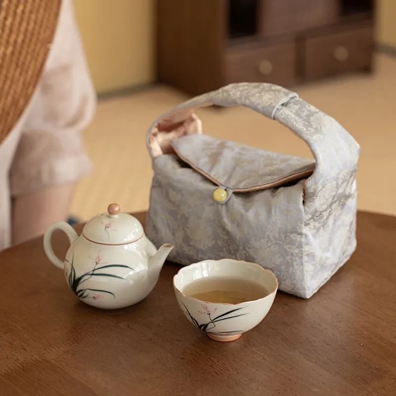 Chinese Tea Bag Tea Cup/Tea Pot Storage Bag Set Portable Storage Cup Cloth For 1 Teapot 1 Cup Cozies LF391