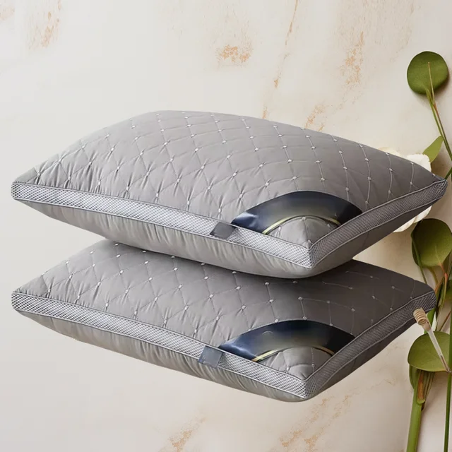 Orthopedic Pillow for Cervical Support & Sleep Aid High Resilience Non-Collapsing Core Student Single Pillow Home/Dorm/Hotel Use 2