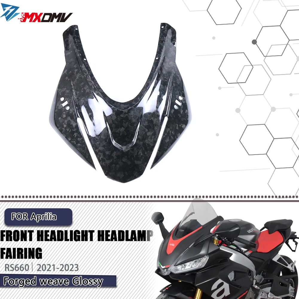 

RS660 Motorcycle Carbon Fiber Front Headlight Headlamp Fairing Cover Head Light Guard Fit fors Aprilia RS660 2021 -2023