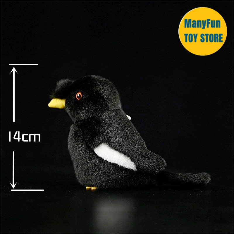 Crested Myna High Fidelity Mynah Bird Plushie Starling Plush Toy Lifelike Stuffed Animals Simulation Toy For Kids 3