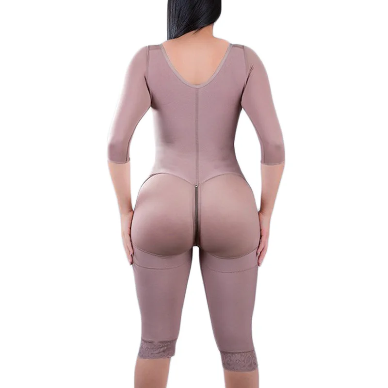 Faja Body Shapewear  Women'S Underwear Bodyshaper For Women Long sleeve Tummy Control Breast Support Zipper