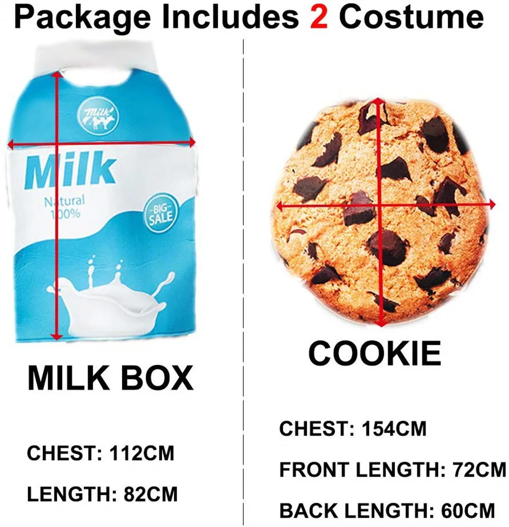 Sweatshirt « Milk, Funny Milk Costume Lovers » – Design Lait Et Cookies | Coupe Classique, Col Tissé | Poids 241 G - 6