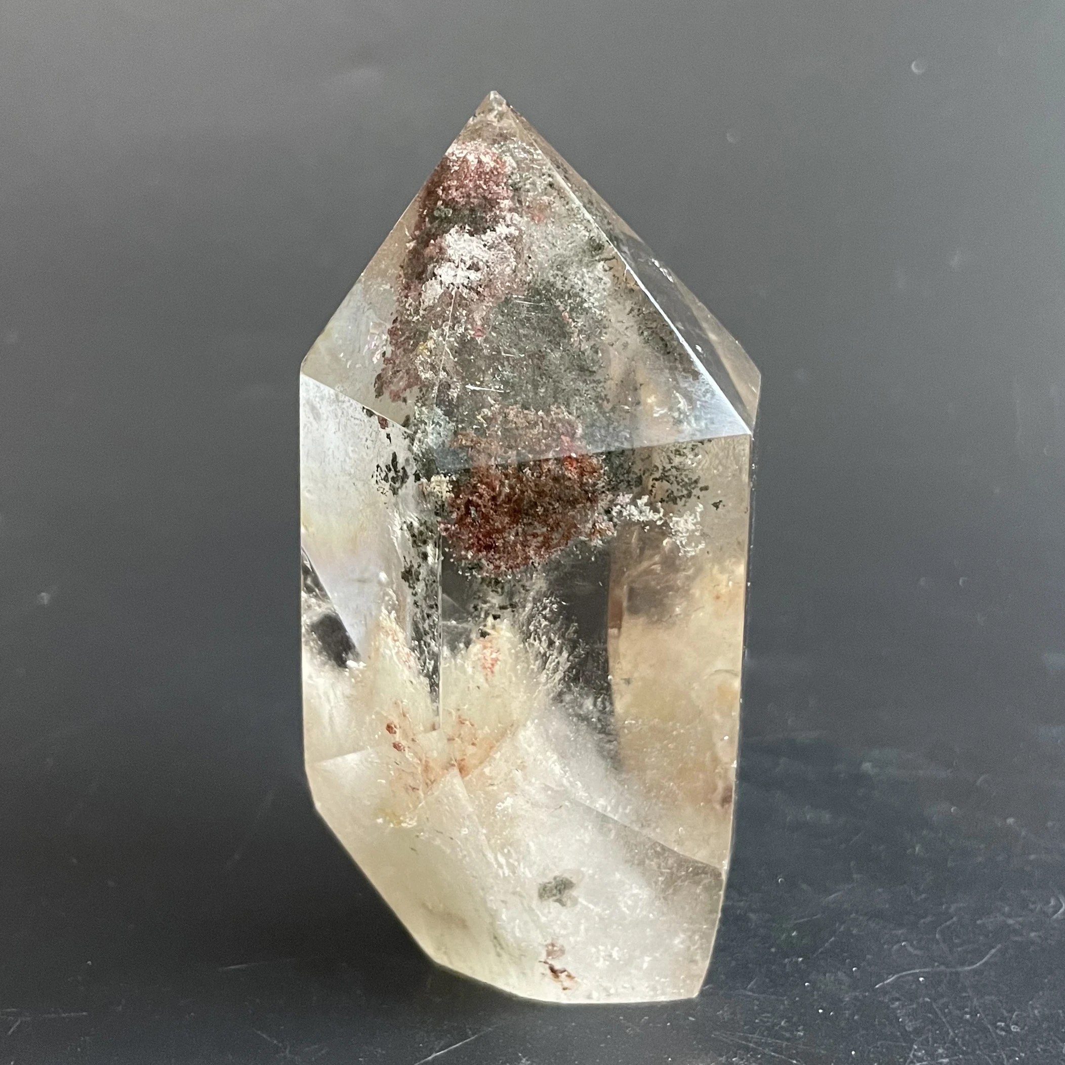 

239g Natural Stone Green Phantom Crystal Tower Polished Garden Quartz Wand Point Reiki Healing Gift Room Decor Obelisk Y1797