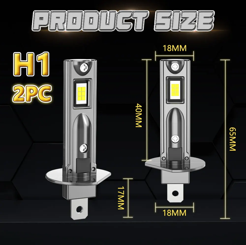 H1 LED 고출력 헤드라이트 전구 500000LM 800% 더 밝은 무선 1:1 미니 사이즈 CANBUS 터보 LED 라이트 자동차용 플러그 앤 플레이
