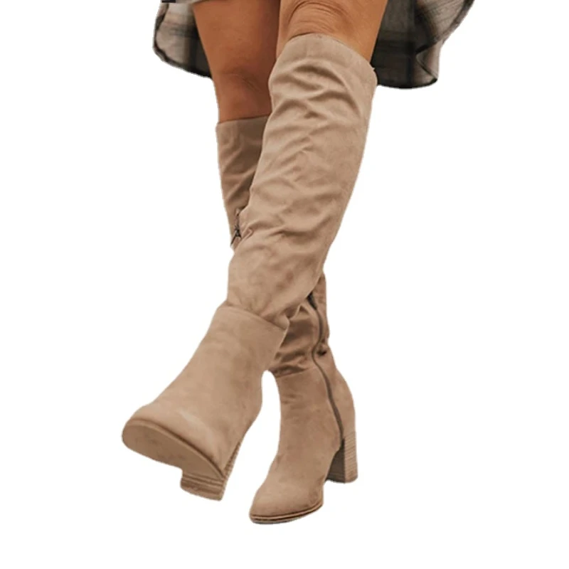 WomensBoots2022NewWomenKneeHighBootsLaceUpSexyHighHeels