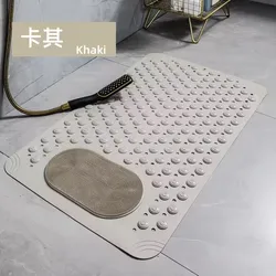 Large Non - Slip PVC Bathroom Shower Mat with Suction Cups - 70x36cm (Khaki - B)
