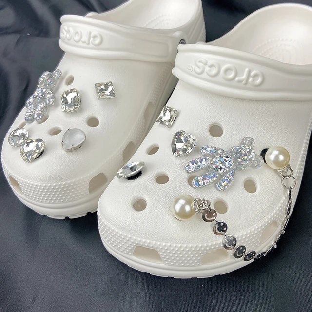 Crystal Diamond pearl shoe Buckle Croc Charms Designer DIY Shoes Decaration  for Croc Jeans Clogs Kids Women Girls Gifts - AliExpress