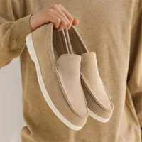 Men's Casual Shoes Suede Leather Loafers Classic British Style Men Shoes Lightweight Soft Moccasins Male Slip on Driving Flats