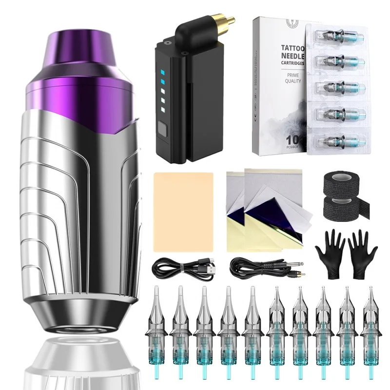 

Wireless Power Supply Motor Tattoo Integrated Machine Pen Gun Kits with Needles Stick and Poke Master Permanent Makeup Devices