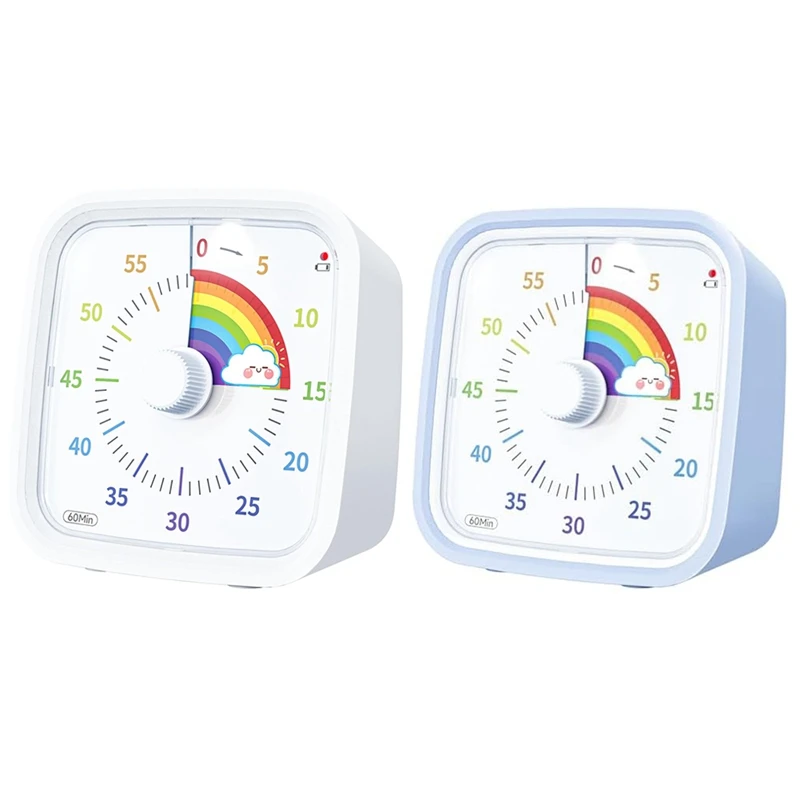 

60 Minute Visual Timer With Protective Case, Rainbow Disk Timer, Silent Countdown Time Management Tool