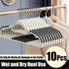 Hanger 10Pcs Anti-Slip Grey Multifunctional Wet and Dry Household Hanger Suitable for Hanging Storage Clothes Bedroom Ward 1