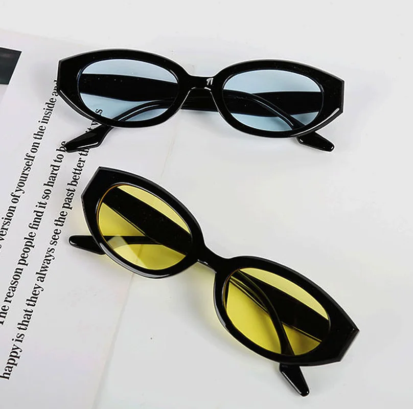 Black Small Frame Sunglasses For Women's Summer Oval Trendy Sunglasses fashion sunglasses