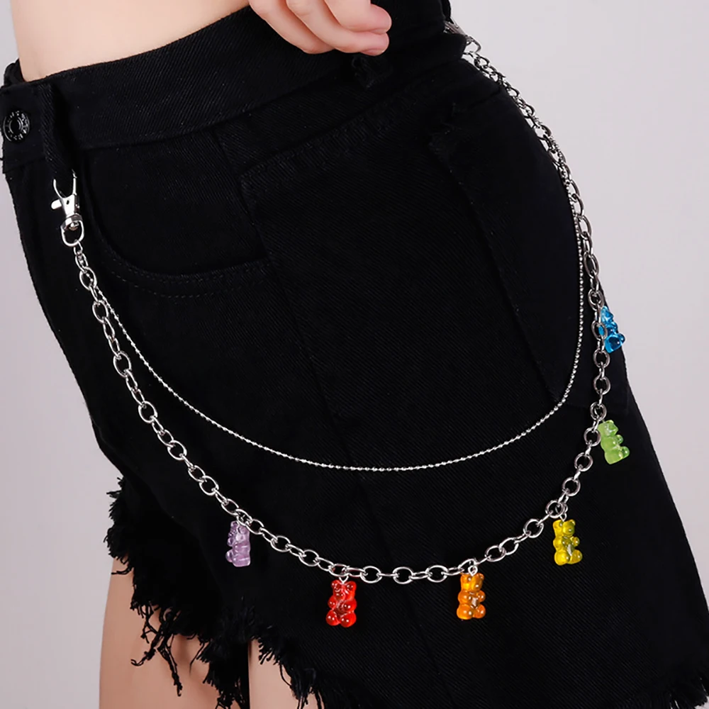 

Personality Punk Alloy Girl Boho Styles Hip Hop Jeans Chain Bear Waist Chain Belt Chain Jewelry Gift